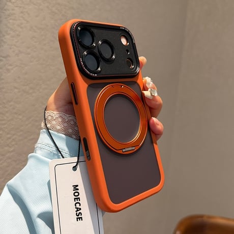 iPhone18ProMax/18Proケース 360°回転スタンド 指紋防止 iPhone17ProMax マグセーフ対応 AIボタン・耐衝撃・カメラ保護[M6708]