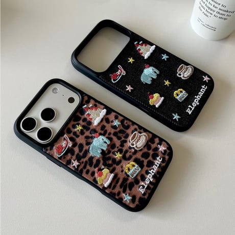 立体刺繍×デニム iPhone18Pro/18ProMax アニマル iPhone17/16/15カバー レトロ可愛い 高級感 耐衝撃[M6828]