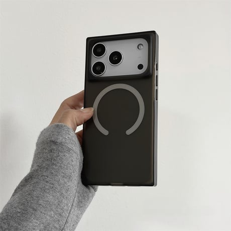 スクエア MagSafe対応 iPhone18Pro/17promaxケース マット仕上げ 指紋防止 iPhone17/16/15proケース  カッコイイ 高級感 [M6651]