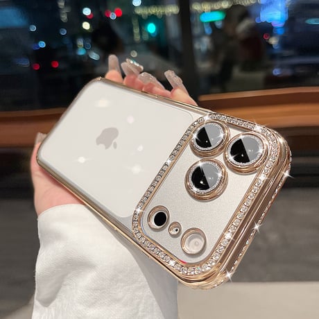 【iPhone18Pro対応】ジュエリーデコ iPhone17/16Pro/14/15proケース  キラキラ オシャレ綺麗アイフォン13/12proカバー  カメラレンズフィルム付き [M1537]