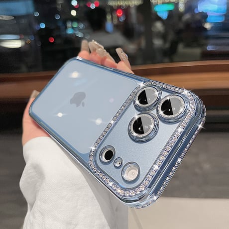 【iPhone18Pro対応】ジュエリーデコ iPhone17/16Pro/14/15proケース  キラキラ オシャレ綺麗アイフォン13/12proカバー  カメラレンズフィルム付き [M1537]