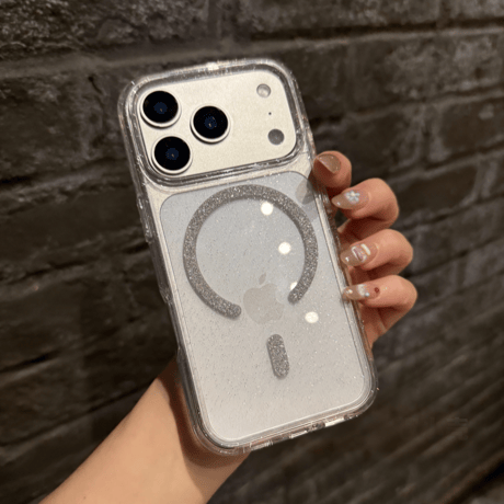 キラキラ iPhone18Pro/18ProMaxケース  MagSafe対応 iPhone17/16Pro/15カバー 光るラメ 黄ばまない 軽量 [M5673]