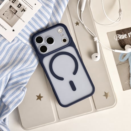 2in1着脱式レンズカバー付き iPhone18Pro/18ProMaxケース MagSafe対応 ソフトバンパー×ハード背面 半透明 プレミアムマット質感 [M6764]