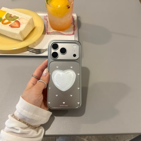 ハート柄 メッキ iPhone17pro/17ケース ハートグリップ iPhone16/15promaxケース かわいい 多機能便利[M6659]
