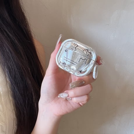 Airpods 5ケース オーロラ 猫柄 Airpodspro3/2/カバー 大人可愛い Airpods4/3  カラビナ付き かわいい[M6844]