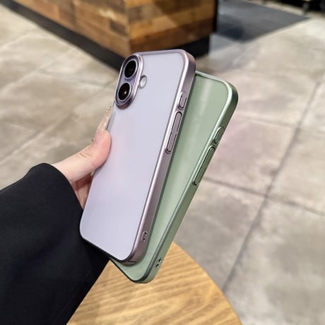 ラベンダー/ミストブルー/セージ iPhone17ケース マット仕上げ 極薄 軽量 メタリック すりガラス調 耐衝撃 [M6730]
