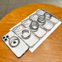 キラキララメサイド iPhone18Pro/18ProMaxケース MagSafeリングスタンド iPhone17/16proケース カメラレンズ保護 ダイヤ [M6748]