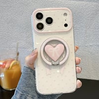 リボン柄リングスタンド iPhone17Pro/17ケース MagSafe対応 iPhone16Pro/15ProMaxケース カメラ保護カバー[M6618]