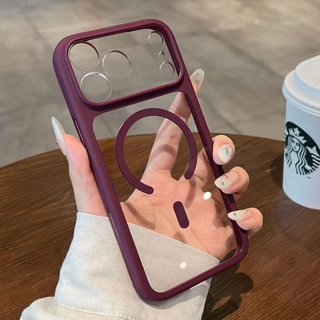 高透明MagSafe対応 iPhone18Pro/18ProMaxケース クリア 着脱簡単 ソフトフレーム×ハードバック  カメラボタン保護 [M6792]