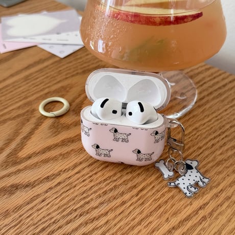 犬ちゃん Airpods Pro3ケース ピンク Airpods4/3カバー pro2/pro1 リング/キーホルダー キュート[M6701]