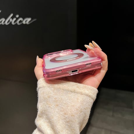 iPhone Duoケース MagSafe対応リングスタンド 高透明 クリアケース おしゃれ カラー 多機能 [M6759]