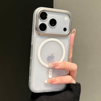マット半透明 MagSafe対応 iPhone18Pro/18ProMaxケース メタルカメラフレーム 指紋防止 すりガラス風 高級感 耐衝撃 [M6808]