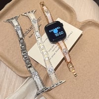 ダイヤ四つ葉のクローバー AppleWatchバンド 美しい AppleWatchベルト Series 11/10/9/8 SE3/2  Ultra3/2/1 輝き 高級感たっぷり[M6590]