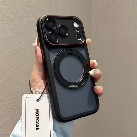 iPhone18ProMax/18Proケース 360°回転スタンド 指紋防止 iPhone17ProMax マグセーフ対応 AIボタン・耐衝撃・カメラ保護[M6708]