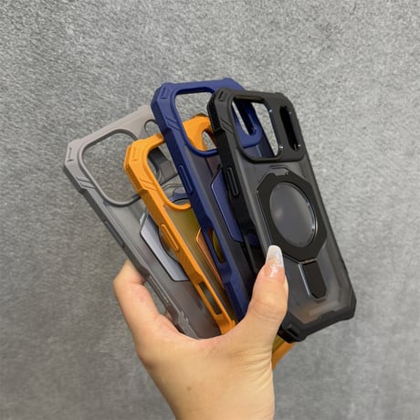 iPhone18ProMax/18Proケース 耐衝撃米軍MIL規格準拠  MagSafeリングスタンド 指紋防止 17Promax 17 カッコイイ[M6710]