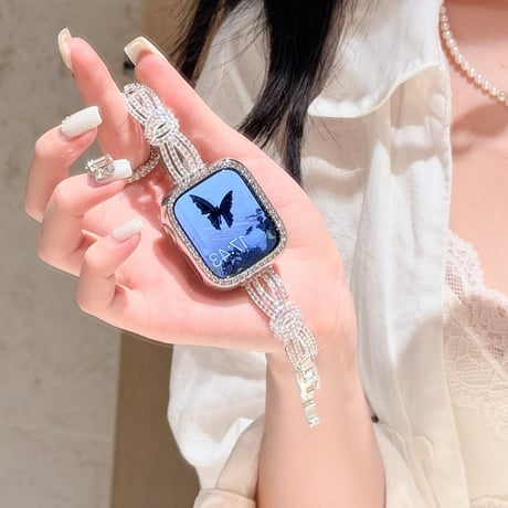 高級感ジュエリー AppleWatchバンド エレガント AppleWatchベルト Series 11/10/9/8 SE3/2  Ultra3/2/1 高品質  美しい[M6577]