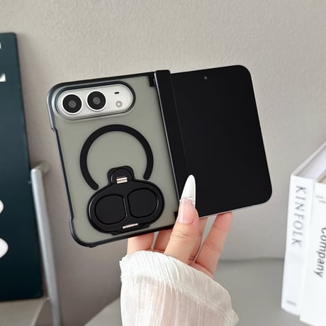 iPhone DuoケースMagsafe対応 米軍MIL規格 耐衝撃 ヒンジ保護 薄型 軽量 縦横スタンド カッコイイ 多機能[M6760]