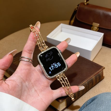 メタリック音符 AppleWatchバンド 上品 おしゃれ AppleWatchベルト Series 11/10/9/8 SE3/2  Ultra3/2/1 高級感高品質[M6638]