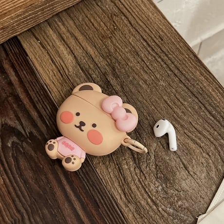 キュート熊さん Airpods Pro3ケース 充電口保護 Airpods 4/3カバー  AirpodsPro2/1  丈夫 プレゼントにおすすめ [M6647]