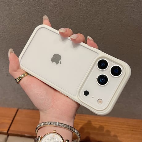 iPhone18Pro/18ProMaxケース 軽量薄型 iPhone17/ iPhone16Pro/15ProMax/14カバー  シンプル風 カラーフレーム [M6641]