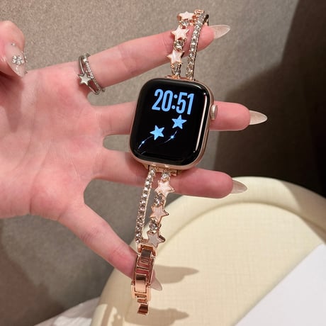 ダイヤと星  AppleWatchバンド おしゃれ 上品 AppleWatchベルト Series 11/10/9/8 SE3/2  Ultra3/2/1 トレンド感[M6677]