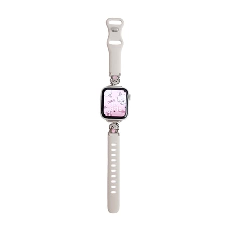 シリコン製 AppleWatchバンド わんちゃん AppleWatchベルト Series 11/10/9/8 SE3/2  Ultra3/2/1 可愛い ベージュ[M6566]