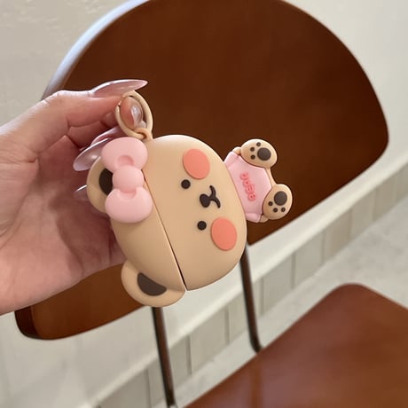 キュート熊さん Airpods Pro3ケース 充電口保護 Airpods 4/3カバー  AirpodsPro2/1  丈夫 プレゼントにおすすめ [M6647]