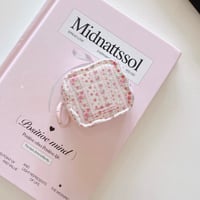 Airpods 5 対応ケース ヴィンテージローズ柄 Airpodspro3/2/カバー Airpods4/3 ストライプ カラビナ付き[M6784]