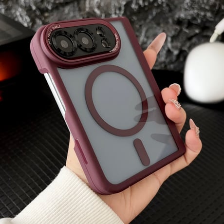 iPhone Duo フルカバーケース 4点セット Magsafe対応 米軍MIL規格 耐衝撃 ヒンジ保護 強化ガラスフィルム付き 高品質[M6761]