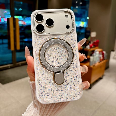 ダイヤデコ iPhone18Pro/18ProMaxケース MagSafeリングスタンド キラキラビジュー iPhone17ProMax/16ケース 耐衝撃 [M6799]