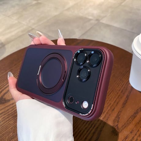 iPhone18ProMax/18Proケース 360°回転スタンド 指紋防止 iPhone17ProMax マグセーフ対応 AIボタン・耐衝撃・カメラ保護[M6708]