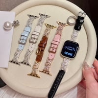 ダイヤリボンとレザー  AppleWatchバンド 高級感高品質 AppleWatchベルト Series 11/10/9/8 SE3/2  Ultra3/2/1 エレガント[M6666]