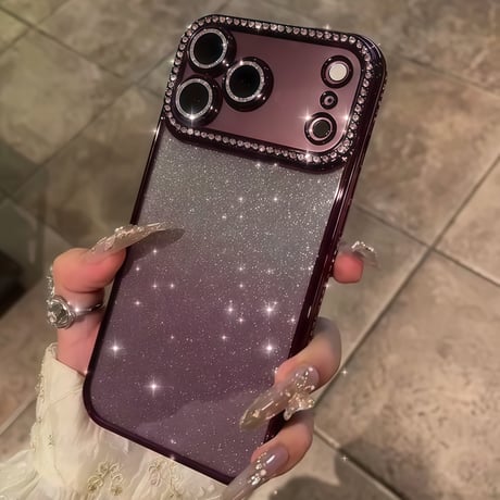 高級感  iPhone18Pro/17Promaxケース  キラキラジュエリー iPhone17/17Airカバー  オシャレ綺麗 レンズフィルム付き [M5677]