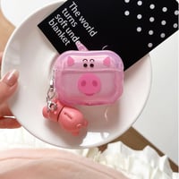 豚 Airpods Pro3ケース キュート Airpods4/3カバー pro2/pro1 うねうね リング/キーホルダー[M6587]