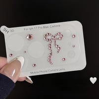 ダイヤリボン カメラフィルムカバー iPhone17Pro iPhone17ProMax レンズフィルム  キラキラ  おしゃれ 可愛い きれい [M6689]