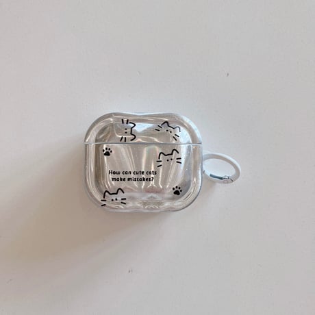 Airpods 5ケース オーロラ 猫柄 Airpodspro3/2/カバー 大人可愛い Airpods4/3  カラビナ付き かわいい[M6844]
