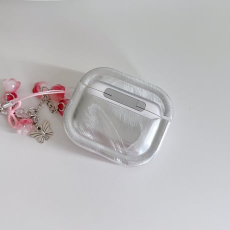 シェル風蝶柄 Airpods Pro3ケース 花キーホルダー Airpods 4/3カバーケース AirpodsPro2/1  きれい 高級感 [M6573]