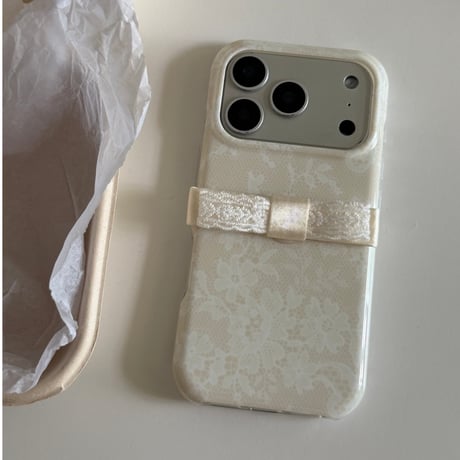 レースリボン iPhone17Pro/17ケース 甘め iPhone16Pro/15ProMaxケース おしゃれ かわいい[M6653]