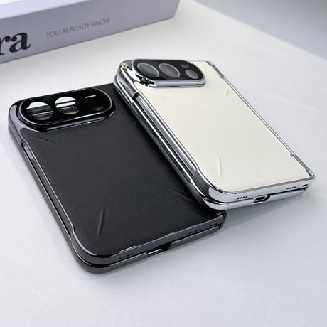 iPhone Duoケース 全面保護 カメラレンズ保護カバー付 MagSafe対応 高級レザー  ヒンジ保護  メッキフレーム  高級感たっぷり [M6889]