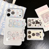 可愛い動物柄 カメラカバー  iPhone18Pro/18promax iPhone17pro/17ProMax ガラスレンズフィルム  傷から保護  [M6617]