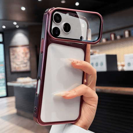 カメラカバースタンド一体 iPhone18ProMax/17Proケース 高透明メタル iPhone17/16Proカバー 黄ばまない 全体保護 [M5717]