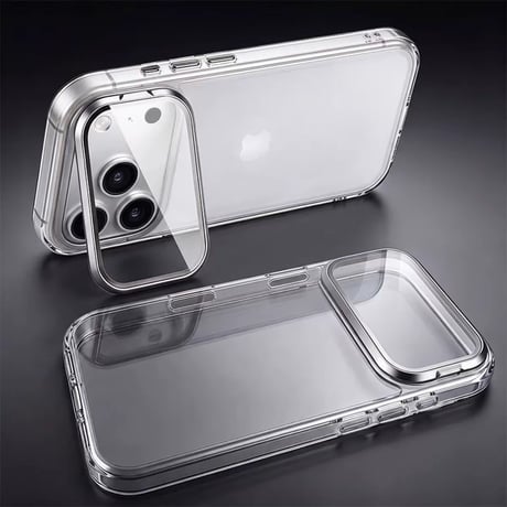 カメラカバー一体型スタンド iPhone18pro/18proMaxケース 全面保護 Magsafe対応 iPhone17Pro/16/15シリーズ 高透明高品質[M6739]