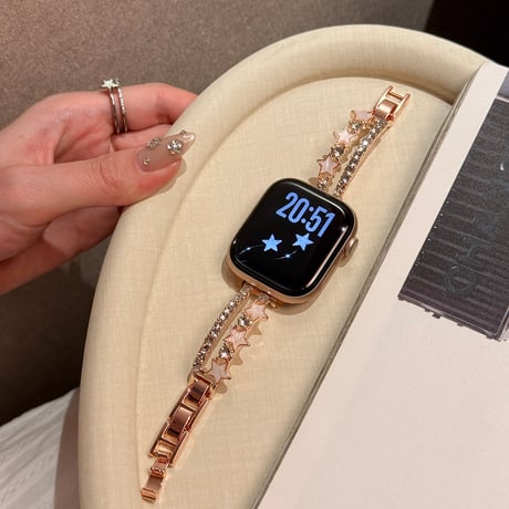ダイヤと星  AppleWatchバンド おしゃれ 上品 AppleWatchベルト Series 11/10/9/8 SE3/2  Ultra3/2/1 トレンド感[M6677]