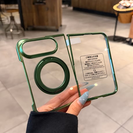 iPhone Duo専用ケース 360°回転リングスタンド付き 強化ガラスフィルム一体型 MagSafe対応 メッキ 高透明 耐衝撃 黄ばみにくい [M6815]