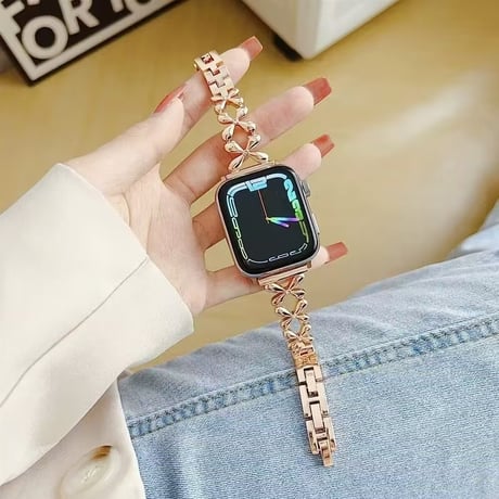 クローバー  AppleWatchバンド ステンレス 上品 AppleWatchベルト Series 11/10/9/8 SE3/2  Ultra3/2/1 高品質 大人ファッション[M6610]