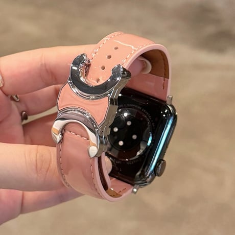 マグネット式バックル  AppleWatchベルト 高級感レザー調 AppleWatchバンド Series 12/11/10/9/8 SE Ultra4/3 エレガント[M6725]