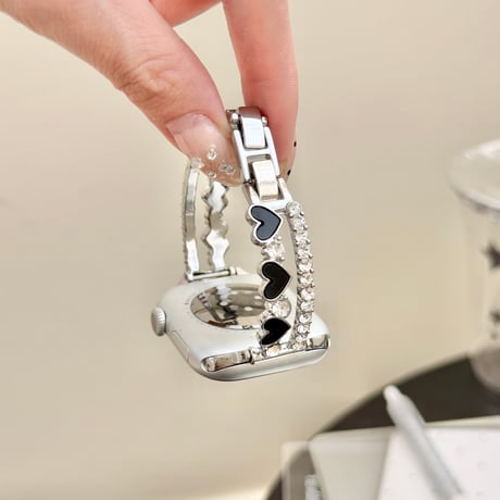 ダイヤとハート  AppleWatchバンド 韓国っぽ 上品 AppleWatchベルト Series 11/10/9/8 SE3/2  Ultra3/2/1 トレンド感[M6665]
