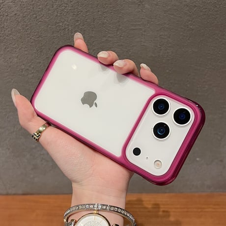 iPhone18Pro/18ProMaxケース 軽量薄型 iPhone17/ iPhone16Pro/15ProMax/14カバー  シンプル風 カラーフレーム [M6641]