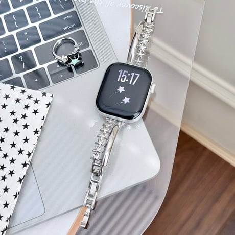 メタル星 AppleWatchバンド シック AppleWatchベルト Series 11/10/9/8 SE3/2  Ultra3/2/1 高級感高品質 上品[M6581]