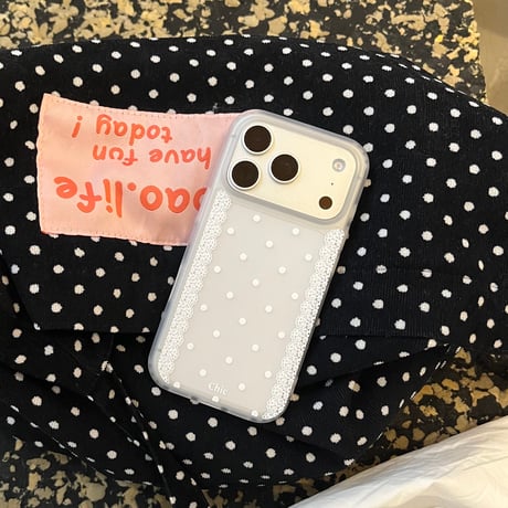 真珠リング iPhone17Pro/17ケース 甘めコーデ iPhone16Pro/15ProMaxケース レース柄 スタンド機能 かわいい[M6667]